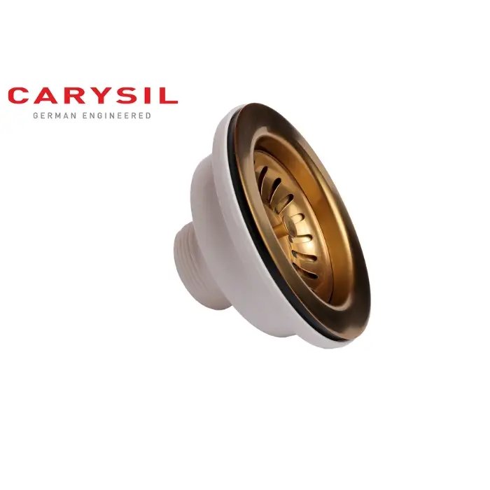 Carysil 304 Grade Stainless Steel Square Waste Coupling with Removable Waste Strainer Assembly, Corrosion-Resistant, Efficient Drainage System – Rose Gold PVD Finish dimensions