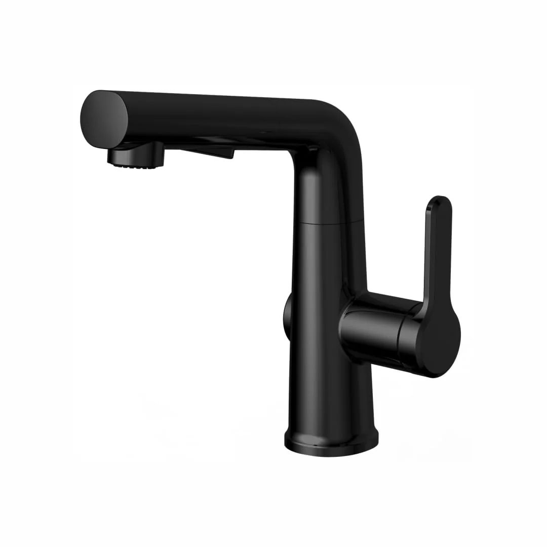 Carysil ALPHA03 Modern Single-Handle Kitchen Sink Faucet, Matte Black dimensions