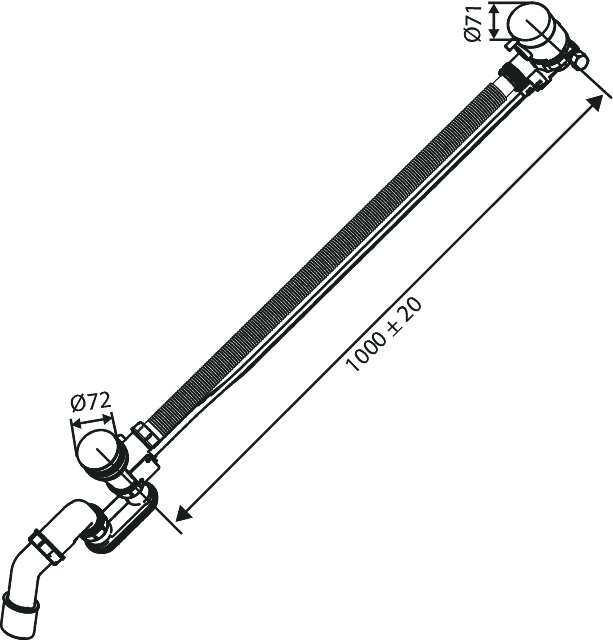 Bath waste - with water outlet steel