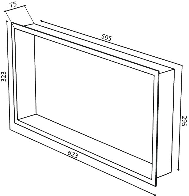 Built-in shower shelf steel
