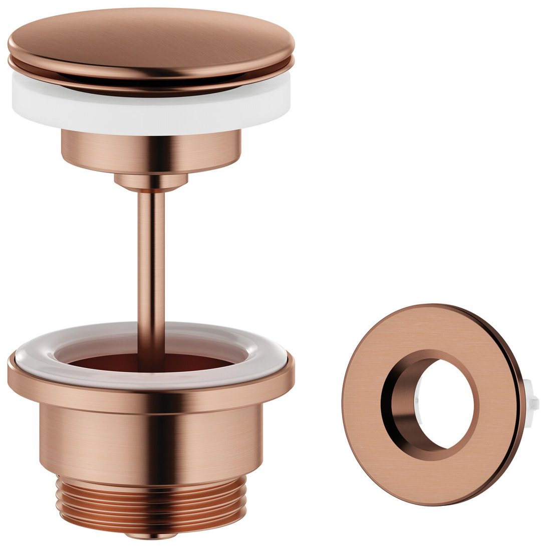 Built-in shower shelf brushed copper