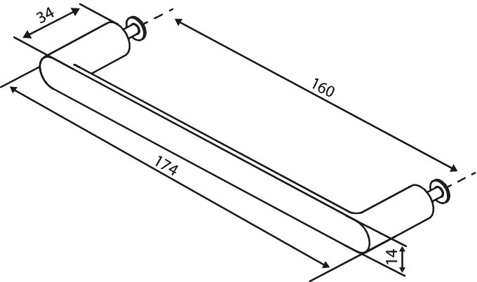 Drawer handle 160 cc brushed bronze