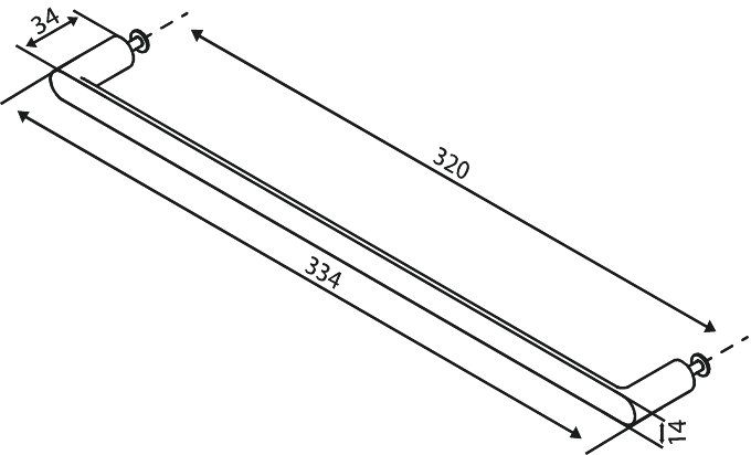 Drawer handle 320 cc brushed bronze
