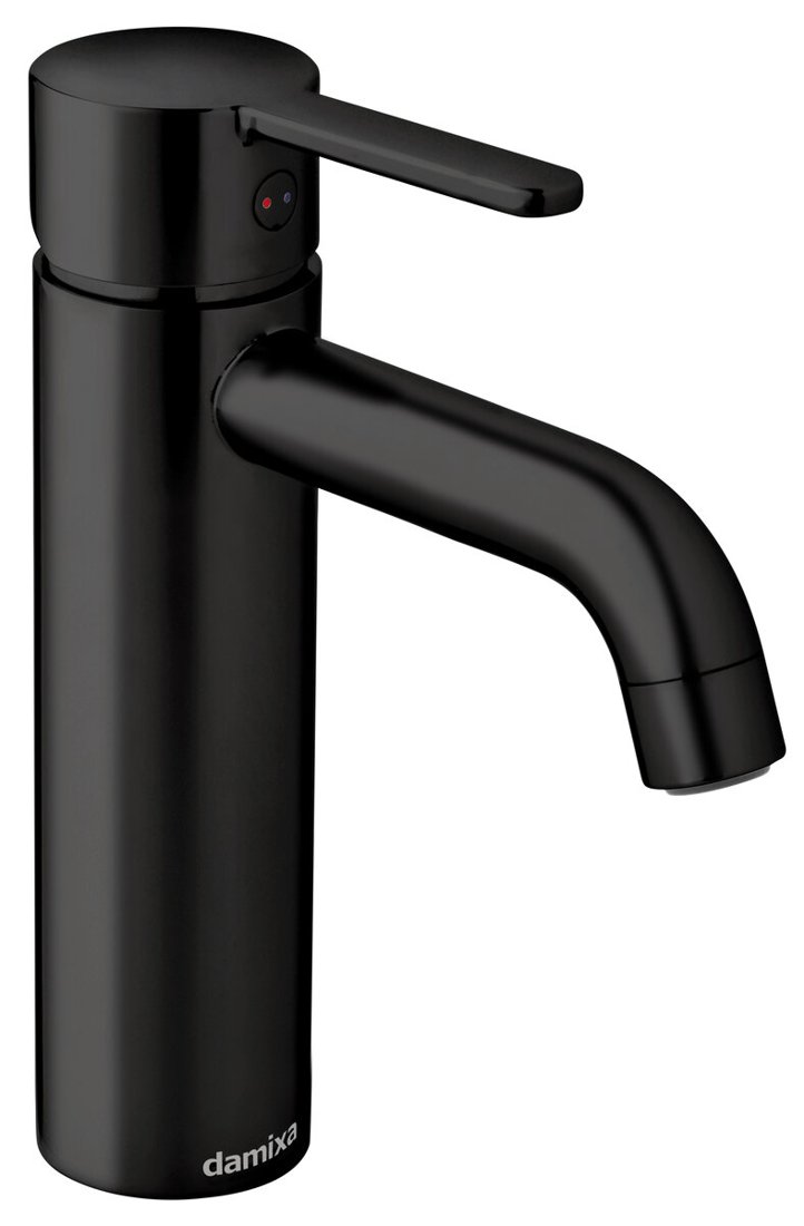 Freestanding bath mixer matt black