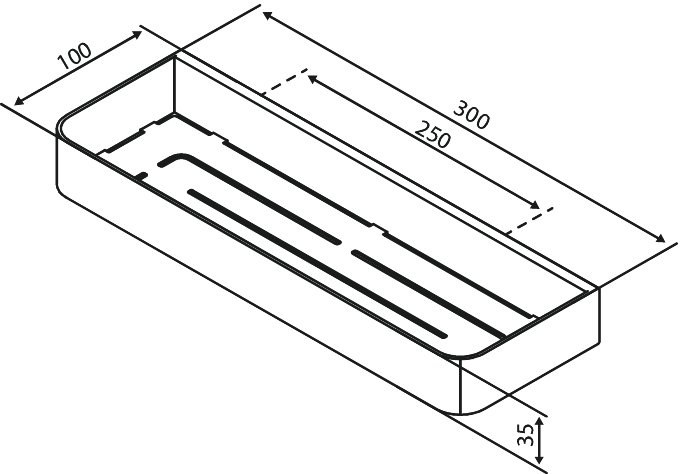 Shower shelf brushed copper