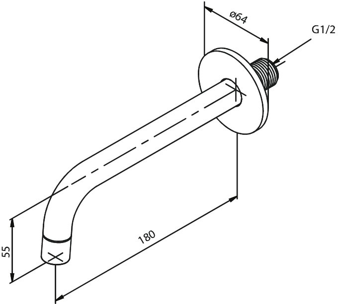 Spout bath 180 mm graphite grey