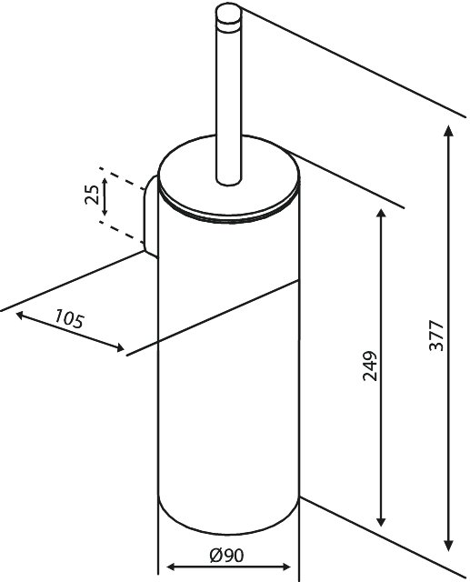 Toilet brush steel