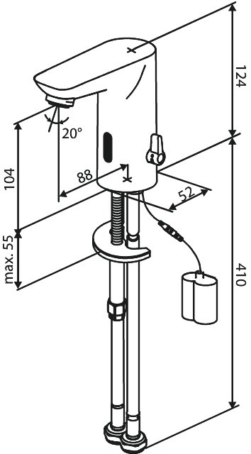 Touchless basin mixer chrome