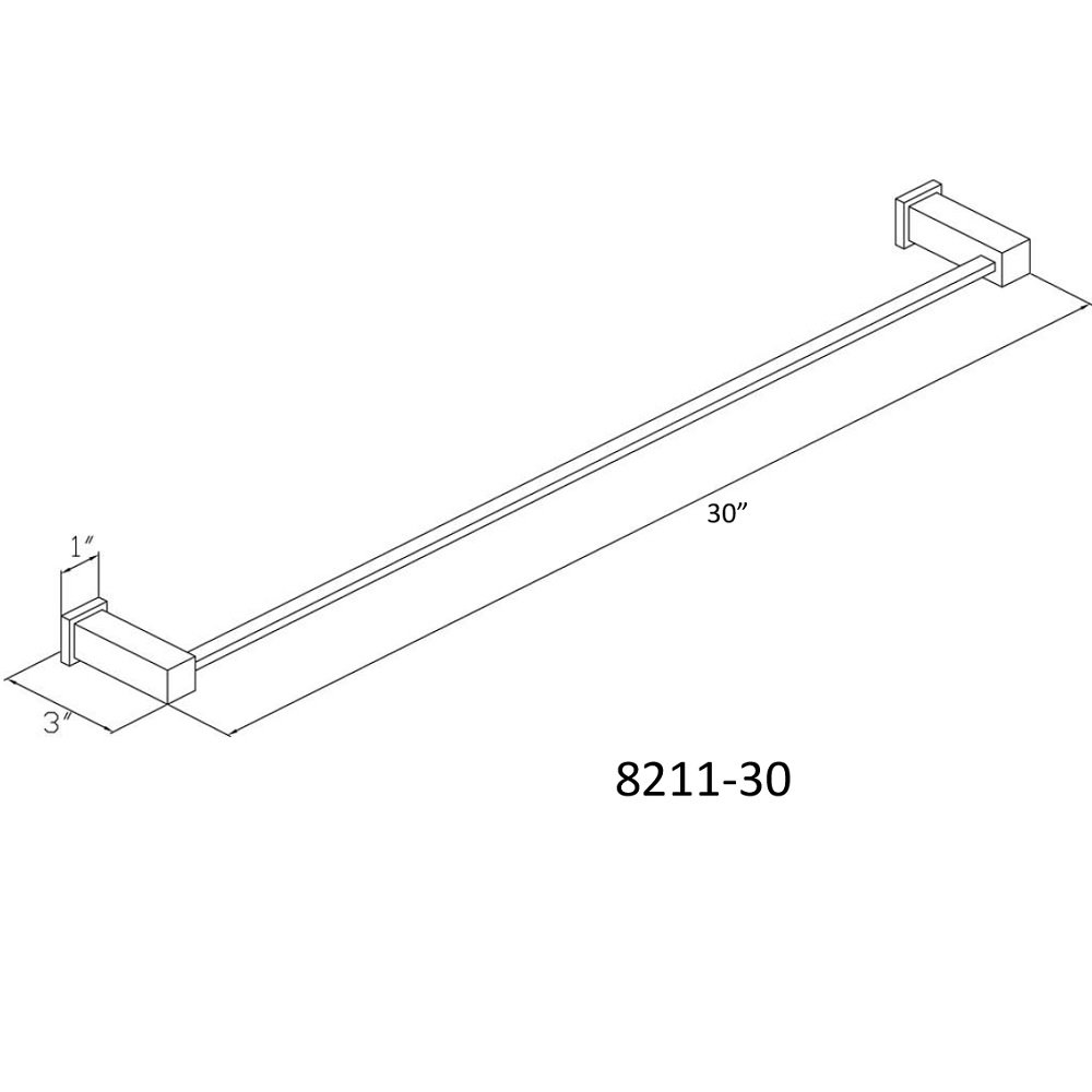 8211-30 Chrome 30" Towel Rail/ Bar