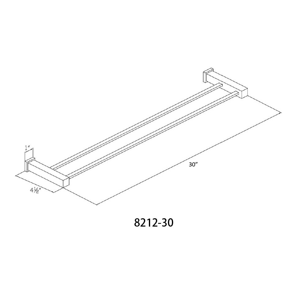 8212-30 Chrome 30" Double Towel Rail