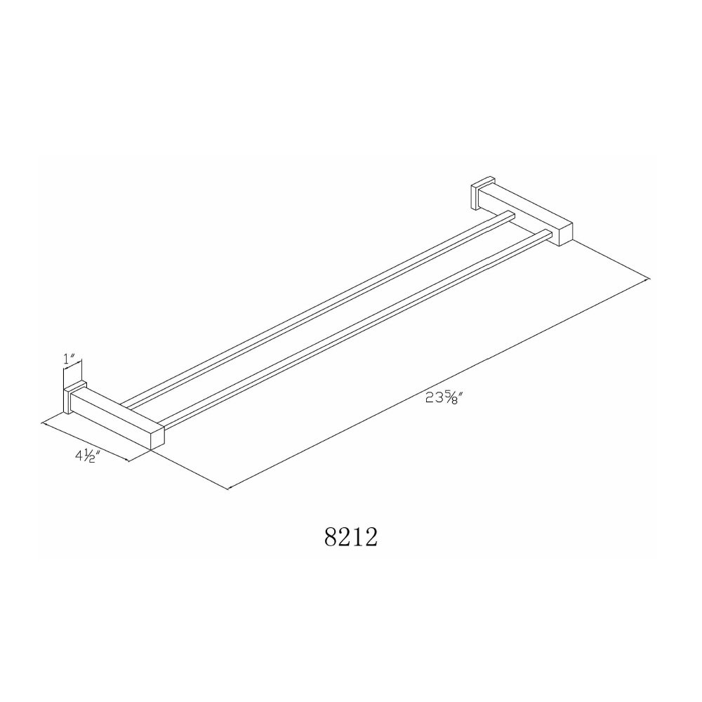 8212 Chrome 24" Double Towel Rail