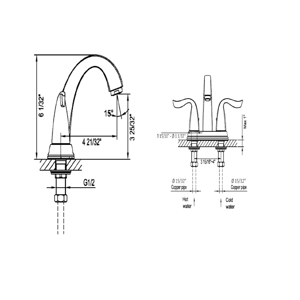 AB04 1273C 4" Centerset Lavatory Faucet