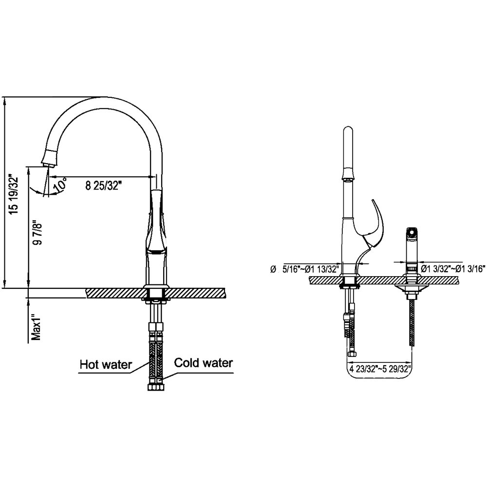 AB04 3276C Kitchen Faucet with Side Spray