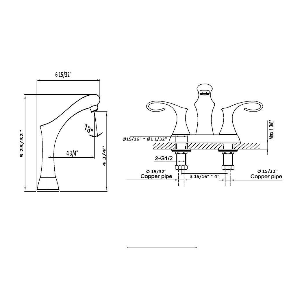 AB06 1292C 4" Centerset Lavatory Faucet