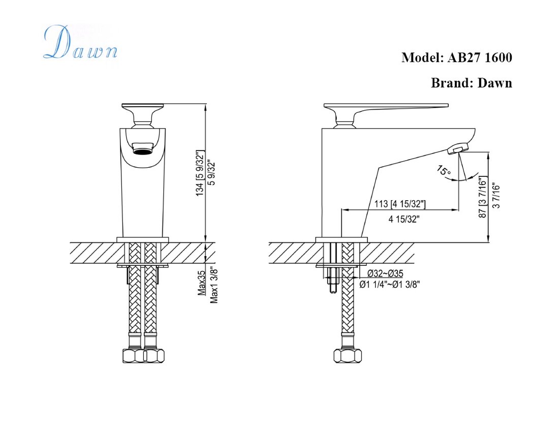 AB27 1600CPW Lavatory Faucet