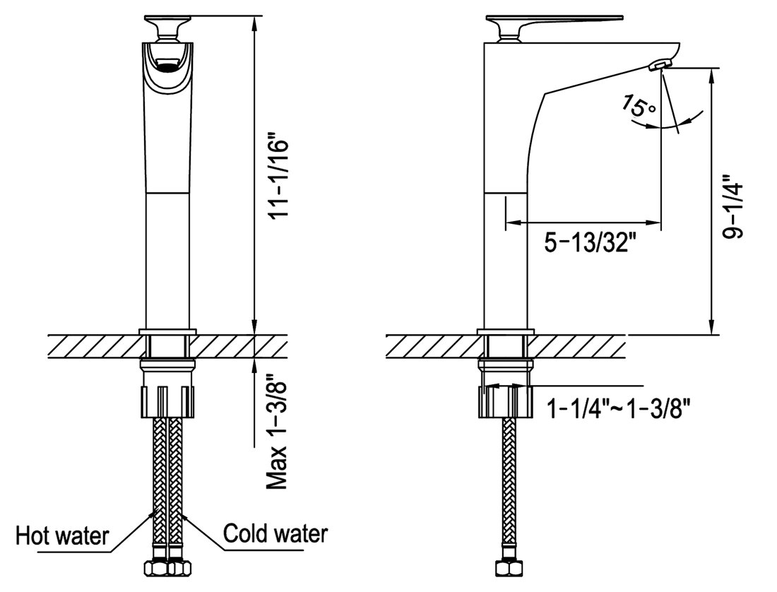 AB27 1601BN Lavatory Tall Faucet