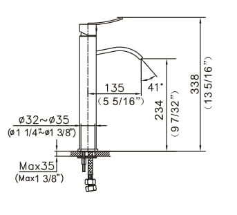 AB78 1158BN Lavatory Tall Faucet
