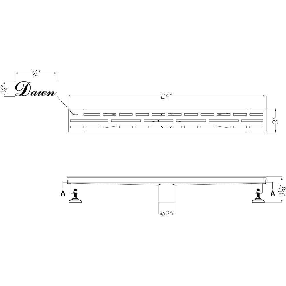 Amazon River Series 24" Shower Drain LAN240304