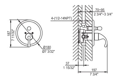D2230801C Shower Trim