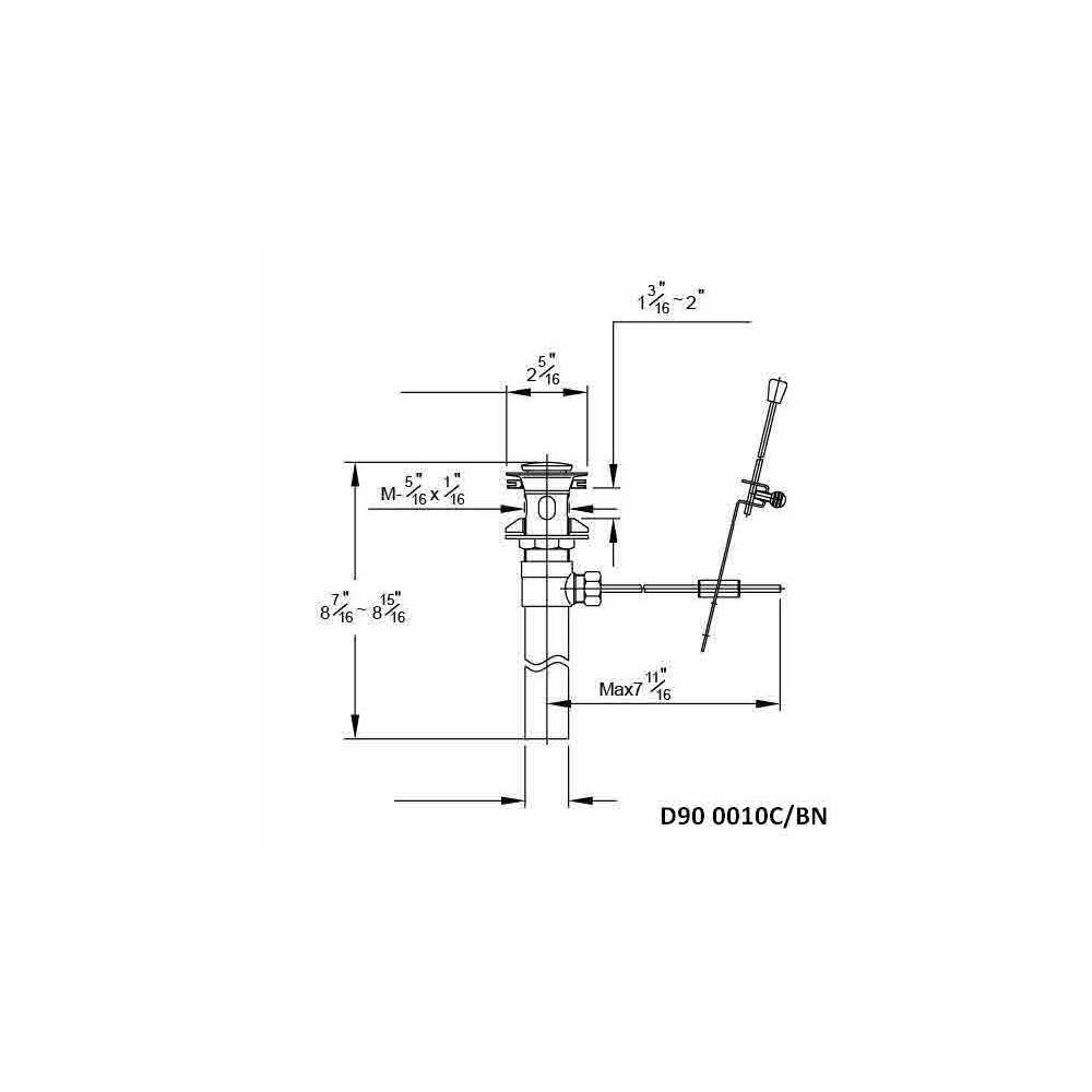 D90 0010BN Pull-up Drain with Lift Rod
