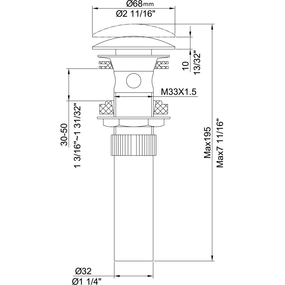D90 0056BN Pop-up Drain