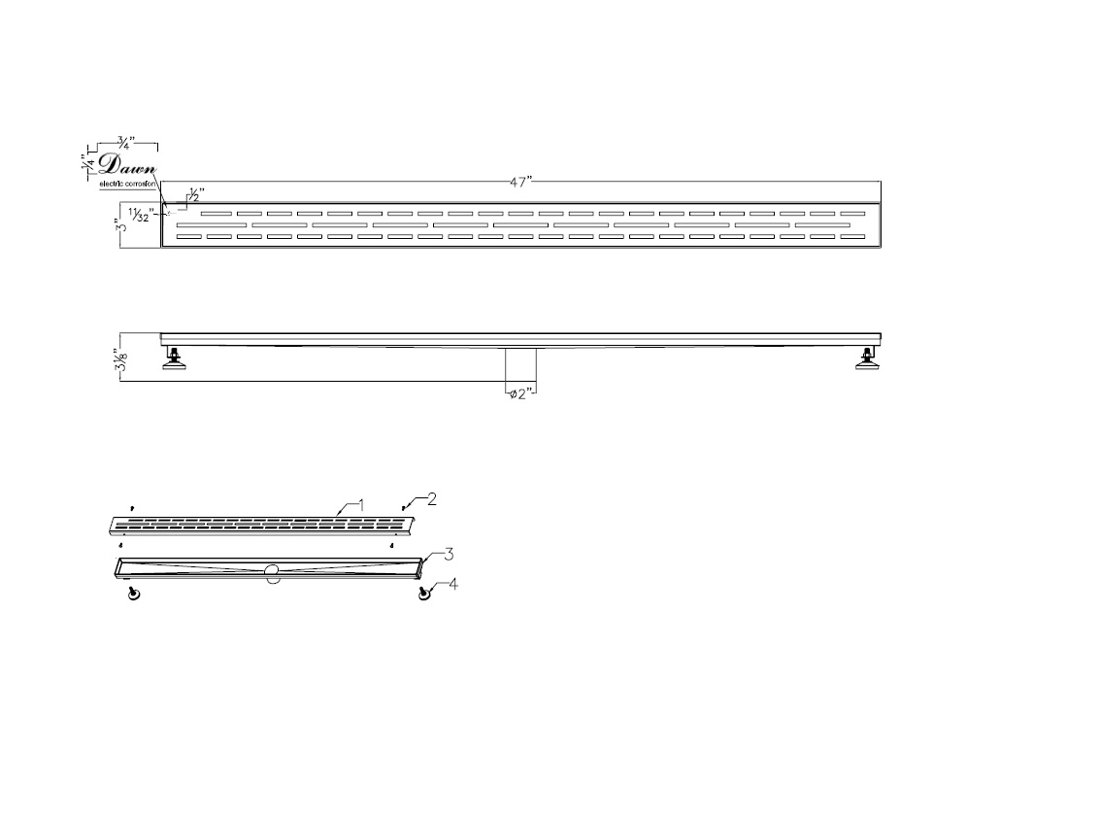 Hot Mop Drain Channel for 36" Drain DHMC36004