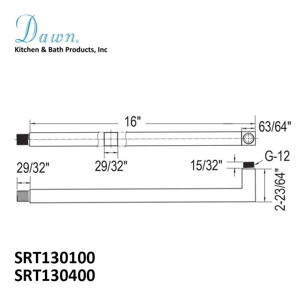 SRT130100 Shower Arm, 16"