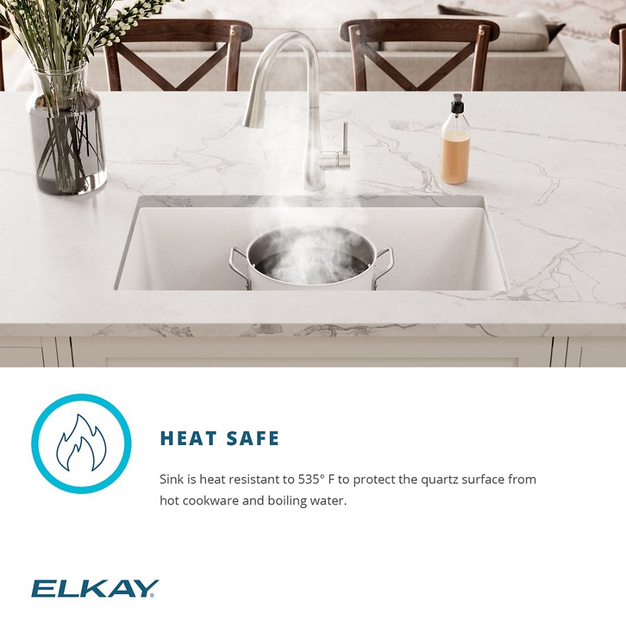 Quartz Classic® 33" x 22" x 10" Equal Double Bowl Drop-in Sink with Aqua Divide