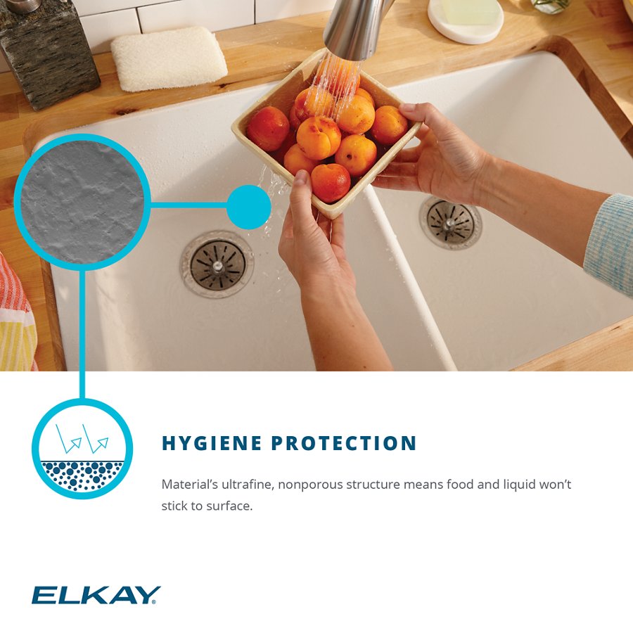 Quartz Classic® 33" x 19" x 10" Equal Double Bowl Undermount Sink with Aqua Divide