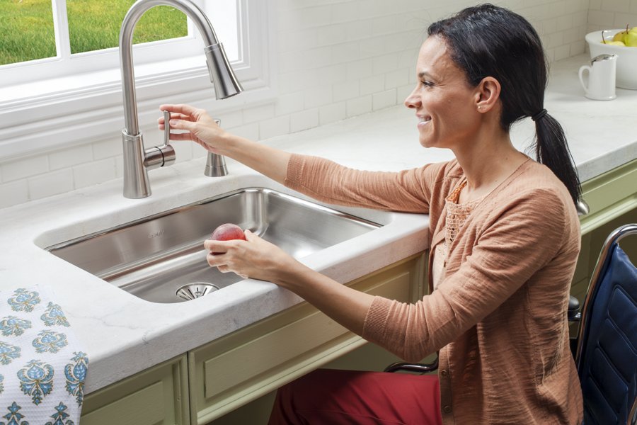 Lustertone® Classic Stainless Steel, 23-1/2" x 18-1/4" x 4-3/8" Single Bowl Undermount ADA Sink