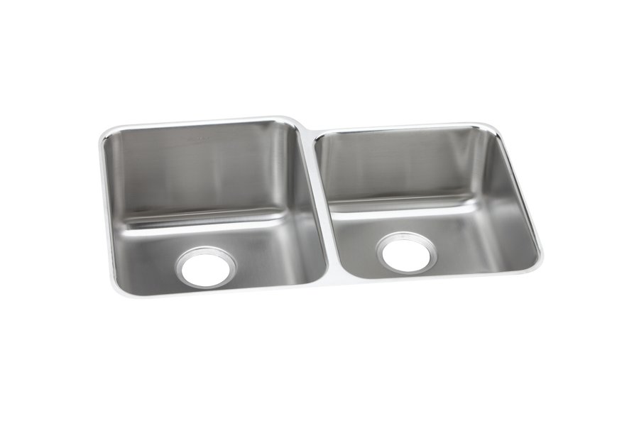 Lustertone® Classic Stainless Steel, 31-1/4" x 20-1/2" x 4-7/8" Offset Double Bowl Undermount ADA Sink