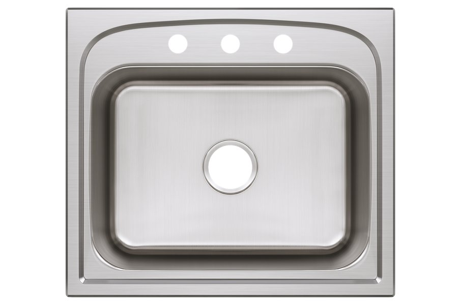 Pergola™ Stainless Steel 25" x 22" x 9-1/8" 3-Hole Single Bowl Drop-in Sink