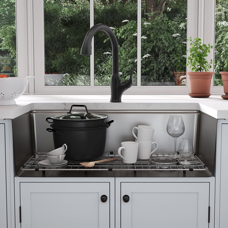 Avenue™ Workstation Stainless Steel 33" x 22" x 9" 1-Hole Single Bowl Dual Mount Sink