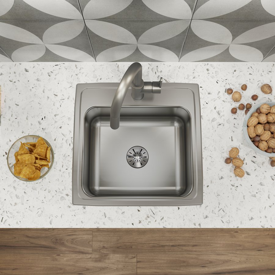 Lustertone® Classic Stainless Steel 19-1/2" x 19" x 7-1/2" Single Bowl Drop-in Sink with Perfect Drain®