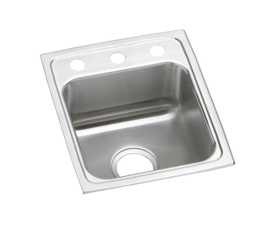 Lustertone® Classic Stainless Steel 15" x 17-1/2" x 4-1/2" Single Bowl Drop-in ADA Sink