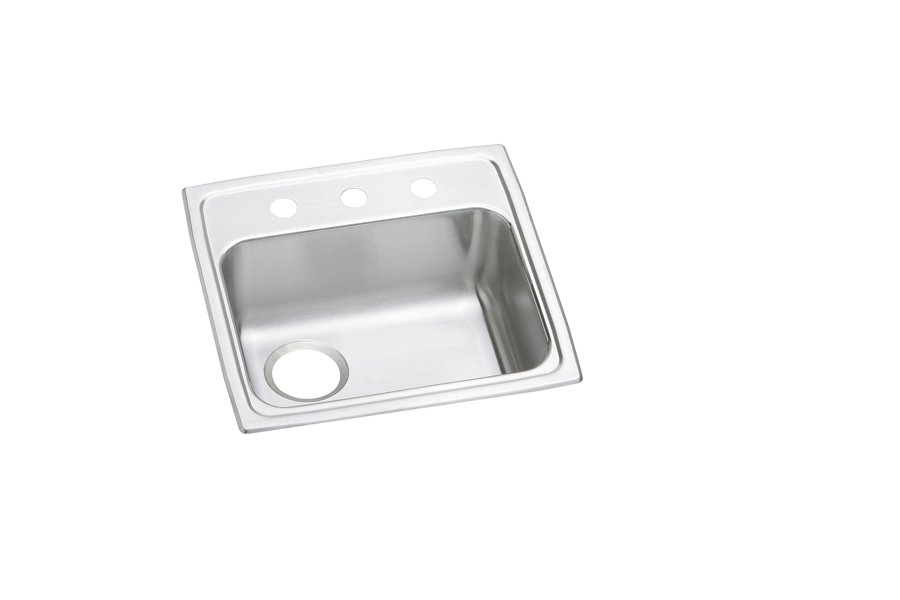 Lustertone® Classic Stainless Steel 19" x 18" x 5-1/2" Single Bowl Drop-in ADA Sink with Left Drain