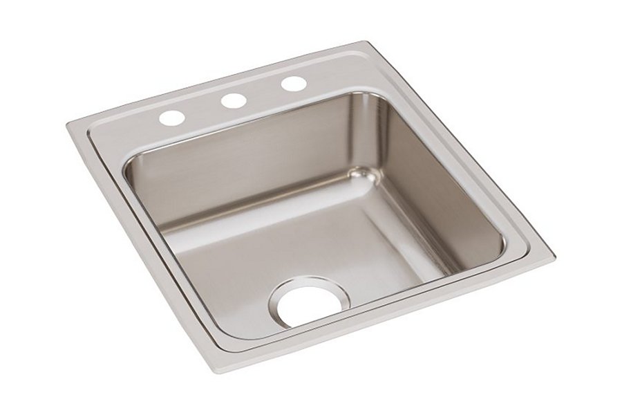 Lustertone® Classic Stainless Steel 19-1/2" x 22" x 6" Single Bowl Drop-in ADA Sink