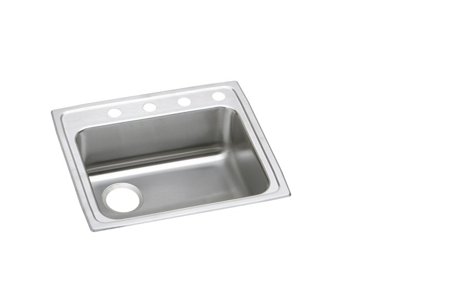 Lustertone® Classic Stainless Steel 22" x 19-1/2" x 6" Single Bowl Drop-in ADA Sink w/Left Drain
