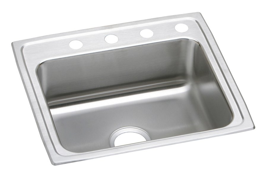 Lustertone® Classic Stainless Steel 25" x 21-1/4" x 5-1/2" 5-Hole Single Bowl Drop-in ADA Sink