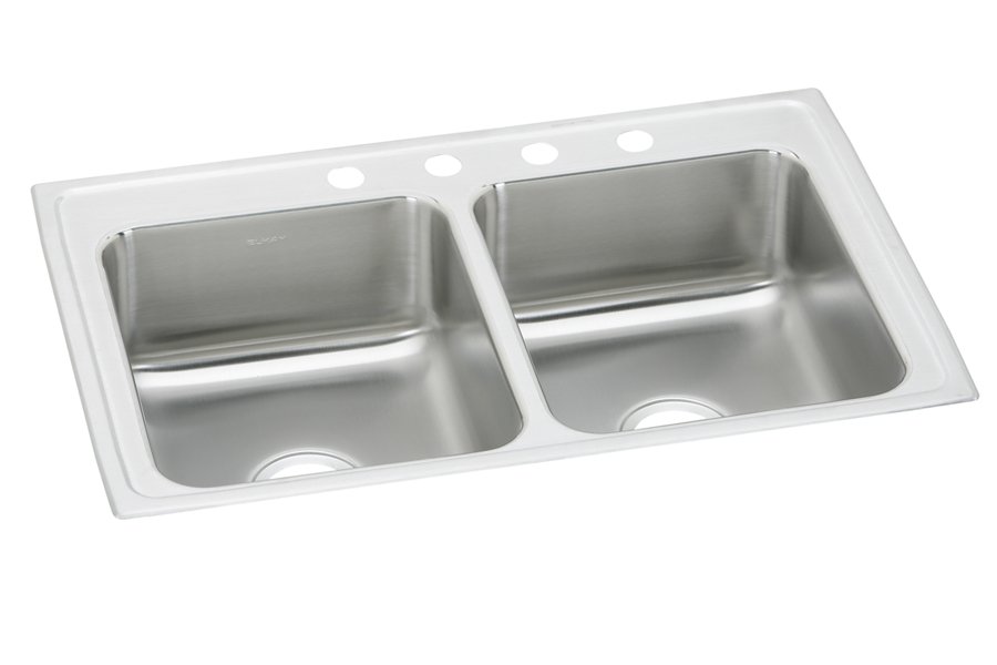 Celebrity® Stainless Steel 33" x 22" x 7-1/2" Equal Double Bowl Drop-in Sink